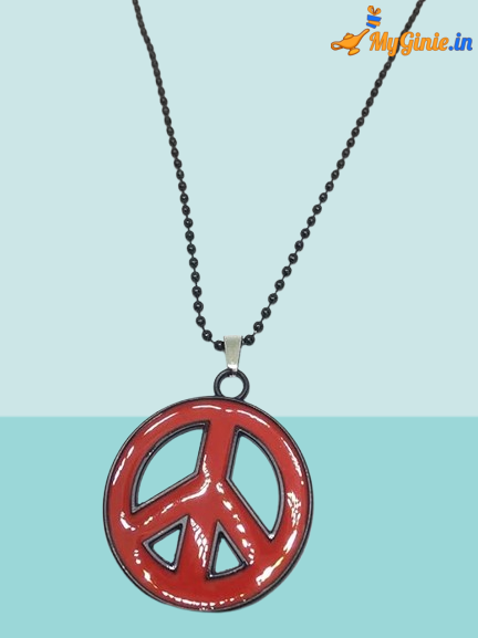 Locket Chain Plus Sign Red Peace Sign Pendant Locket And Black Chain – MyGinie.in