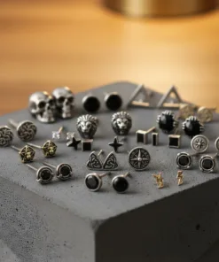 Bold Men’s Stud Earrings